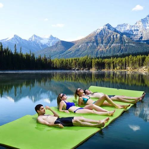Miniatura 6 de GYMAX Floating Water Mat Verde