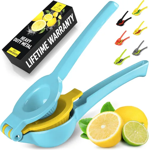 Miniatura 22 de Zulay Kitchen Exprimidor de limón 2 en 1 de metal, exprimidor de mano de extracción máxima resistente, exprimidor de limón que obtiene hasta