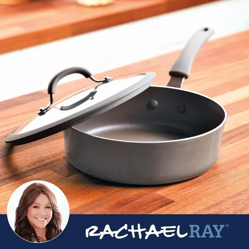 Miniatura 6 de Rachael Ray Cook + Create Sartén Antiadherente con Tapa, 3 Cuartos, Gris