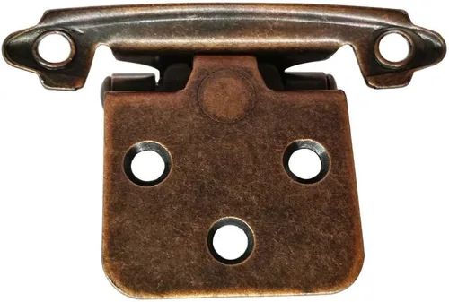 Miniatura 4 de Bisagra tradicional para gabinete, superposición variable, paquete de 10 unidades, bronce rojo aceitado