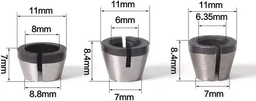 Miniatura 5 de Adaptador de pinza de recortadora de alta precisión, 0.236 in, 1/4 pulgadas, 0.315 in, adaptador de sujeción de portabrocas para grabado, máquina