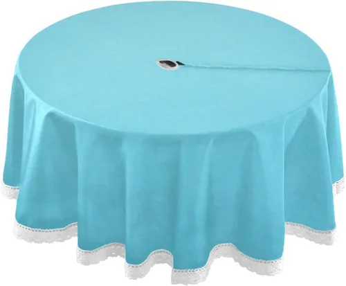 Miniatura 14 de Qilmy Mantel de flamenco para exteriores, 60 pulgadas, impermeable, redondo, con agujero para sombrilla y cremallera, para decoración de barbacoa
