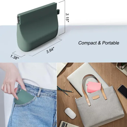 Miniatura 4 de Freewindo Organizador de auriculares de silicona con cable, estuche organizador portátil de cables de datos, monedero de silicona para cambio
