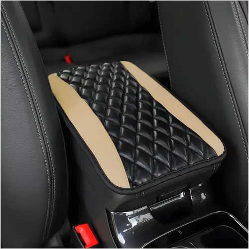 Miniatura 7 de Moly Magnolia Cojín Acolchado para Consola Central de Automóvil, Cubierta Protectora Universal de Cuero Impermeable para Caja de Asiento