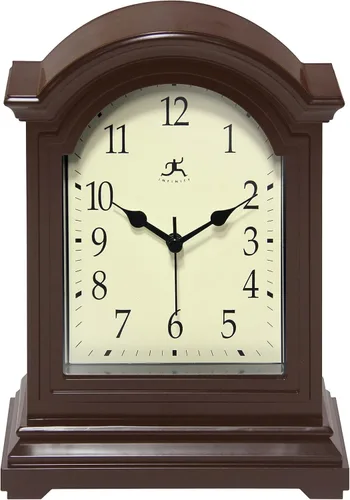 Infinity Instruments Reloj de Abuelo de Mesa Marrón Antiguo 9 x 6 pulgadas Reloj de Repisa de Mesa Mini Decoración de Mesa de Escritorio Repisa