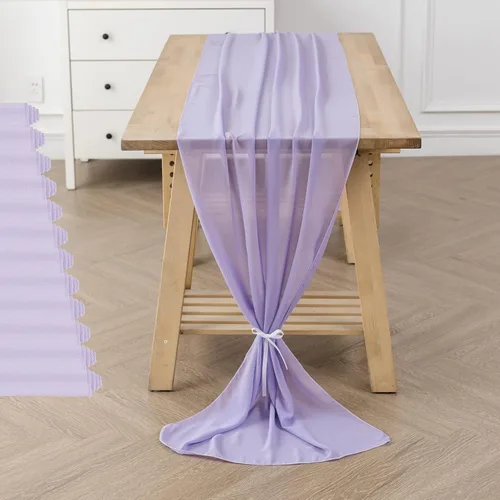 Miniatura 33 de Paquete de 2 caminos de mesa de gasa de 10 pies de 29 x 120 pulgadas, camino de mesa romántico transparente para boda, fiesta de cumpleaños