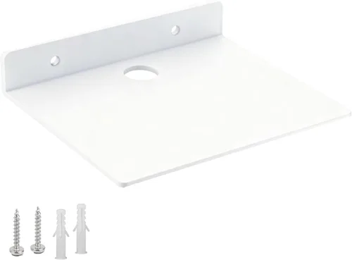Miniatura 12 de Estante pequeño para pared, 5 pulgadas, estantes flotantes de metal para eco, cámaras, estantes de montaje en pared para altavoces pequeños