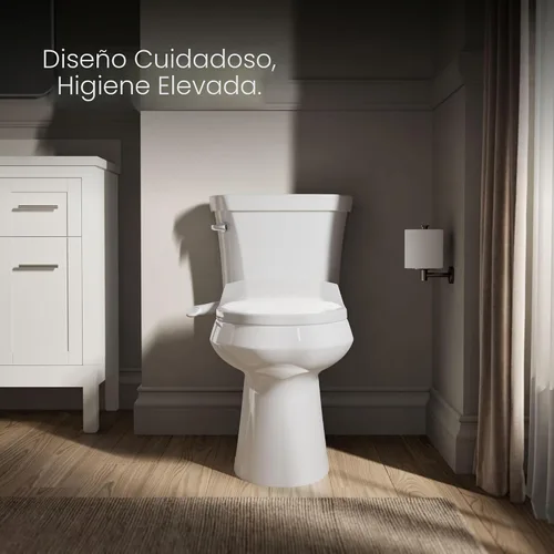 Miniatura 5 de Kohler PureWash M250 - Asiento de inodoro redondo manual para bidé, color blanco, tapa de cierre silencioso que evita golpes, fácil instalación