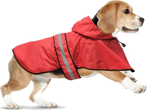Miniatura 8 de Impermeables para Perros - Impermeables con Capucha para Perros, Chaqueta de Lluvia Reflectante Ajustable para Perros, Chaqueta de Lluvia Resistente