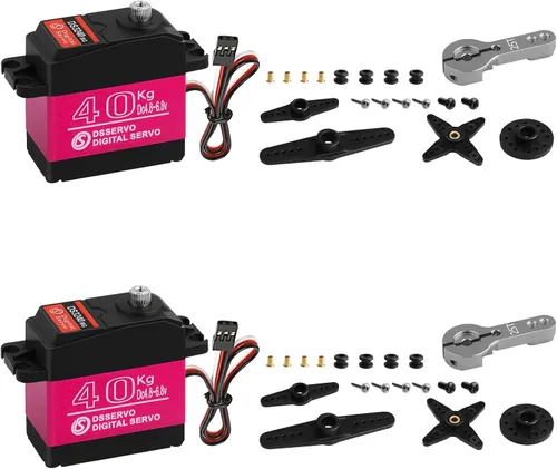 Paquete de 2 servomotor digital RC de 88.2 lbs a prueba de agua DS3240MG de alto par de torsión de engranajes de metal completo para escala 1/8 1/10