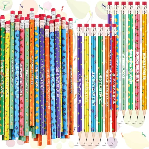 Gersoniel 24 piezas de lápices perfumados a granel para niños, lápices de grafito de madera con olor a fruta, inspiradores, motivacionales, lindos,