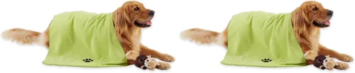 Miniatura 23 de Bone Dry Colección de toallas de aseo para mascotas, microfibra absorbente, XL, 41 x 23.5 pulgadas, color verde bordado Bordado verde
