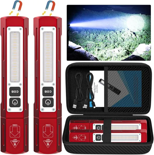 Miniatura 17 de Linternas recargables de alto lúmenes, linterna magnética de bolsillo pequeño superbrillante, 8 modos de luz LED táctica, potente luz de trabajo