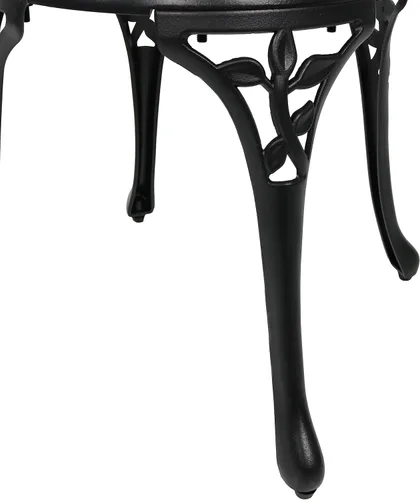 Miniatura 8 de Sunnydaze Juego de 3 piezas de bistró de aluminio fundido negro para exteriores