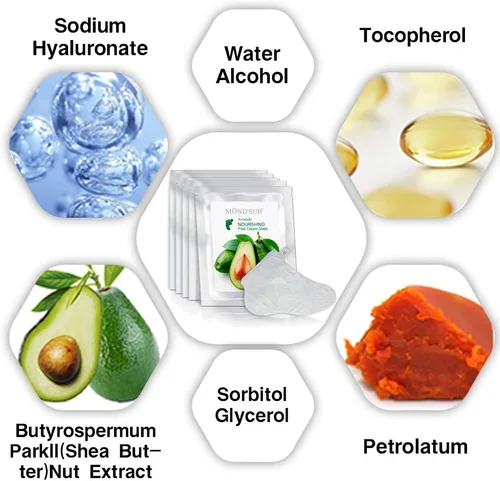 Miniatura 3 de [5 pares] MOND'SUB - Mascarillas hidratantes para pies y aceite de aguacate orgánico – Mascarilla hidratante para pies de bebé para piel seca – Cura