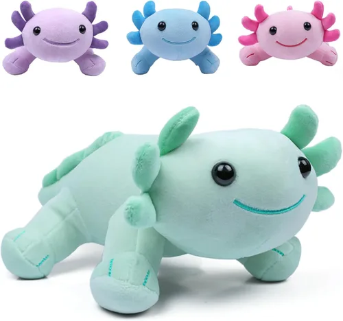 Miniatura 13 de Axolotl - Juguete de peluche, suave y lindo ajolote de 10.8 pulgadas, almohada de felpa de algodón de peluche Kawaii Salamandra Animal para niños