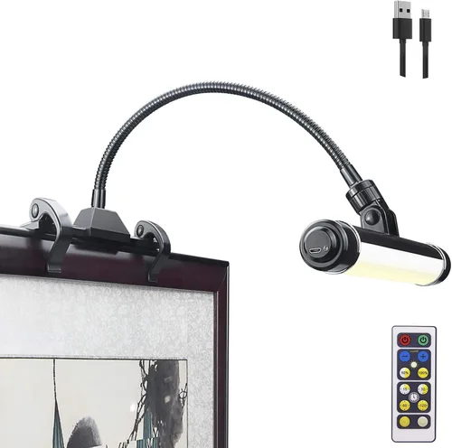 LUXSWAY - Iluminación LED inalámbrica para marcos de fotos, iluminación recargable para exhibición de arte, clip para cuadros, luces para sobre