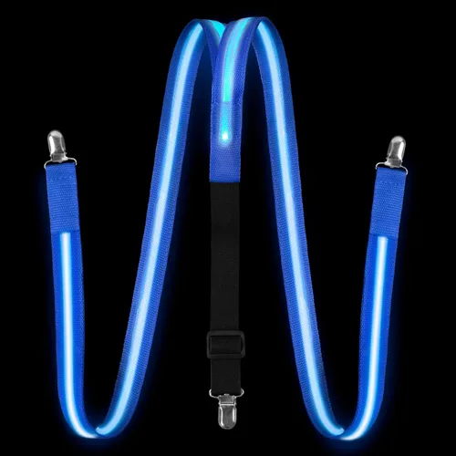 Miniatura 9 de Corbatas iluminadas, corbatines y tirantes LED, suministros de fiesta que brillan en la oscuridad, ajustables para mujeres y hombres