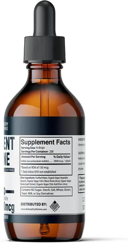Miniatura 7 de Suplemento de yodo naciente 2800mcg Yoduro de potasio Gotas de yodo 100% vegano Color transparente Grande 2 oz