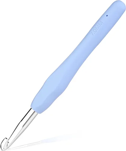 Miniatura 22 de Gancho de ganchillo de 0,5 mm, mango ergonómico para manos con artritis, agujas de tejer extra largas para principiantes y lana para ganchillo