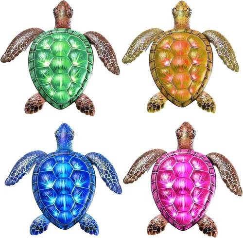 Miniatura 2 de Surakey Decoración de pared de tortuga marina de metal, decoración de pared de tortuga marina, adorno colgante de animales para el hogar