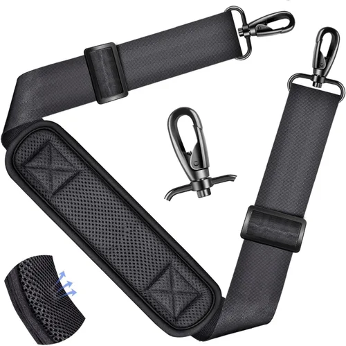 Miniatura 127 de ZINZ Correa de hombro universal de 59 pulgadas con almohadilla transpirable fija ultra gruesa, correa de hombro ajustable y resistente para bolsa