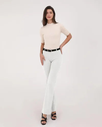 Miniatura 3 de ODODOS Pantalones de vestir clásicos de pierna recta para mujer, bolsillos sintéticos, pantalones de trabajo casuales, entrepierna de 293133 pulgadas