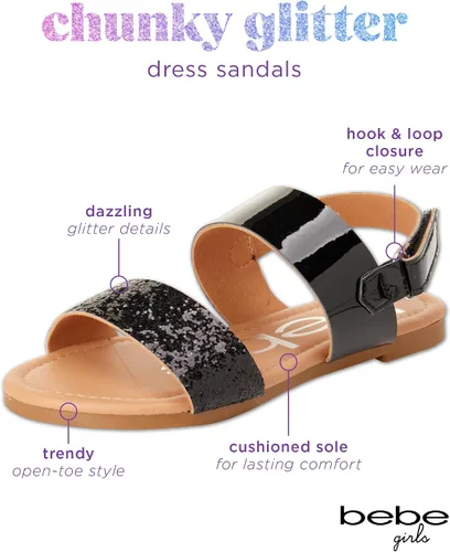 Miniatura 2 de bebe Sandalias para Niñas - Sandalias para Niñas Grandes y Niñas Pequenas con Correas de Cuero Duradero y Lentejuelas, Zapatos de Vestir de Verano
