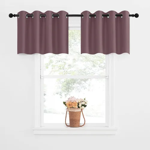 Miniatura 109 de NICETOWN Cortinas opacas de cocina para ventana sobre el fregadero, aislamiento térmico, decoración del hogar, pequeños niveles opacos con ojales