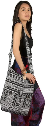 Miniatura 6 de Tribe Azure - Bolso bandolera grande tipo hobo para el hombro, con compartimento, bolsillos funcionales, cremallera, viajes, mercado, manta