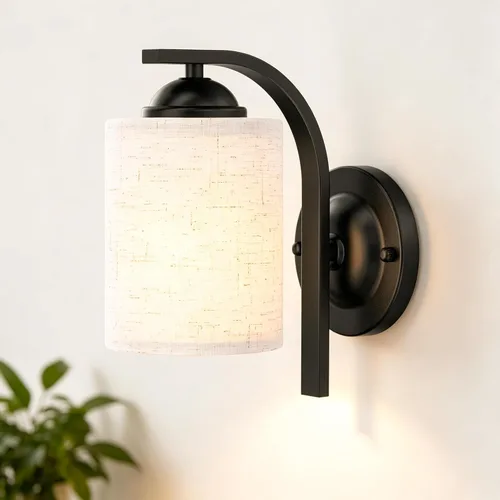 Miniatura 18 de Juego de 2 apliques de pared, lámparas de baño cableadas, iluminación de pared moderna para tocador de baño con pantalla de vidrio transparente