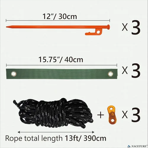 Miniatura 7 de Kit de estaca para árboles, estacas y soportes resistentes para árboles inclinados, estaca de metal para enderezar con 3 estacas para árboles
