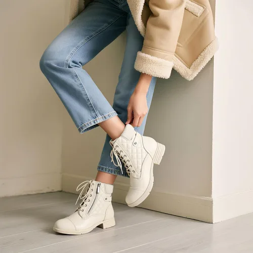 Miniatura 18 de STQ Botas de combate con cordones para mujer