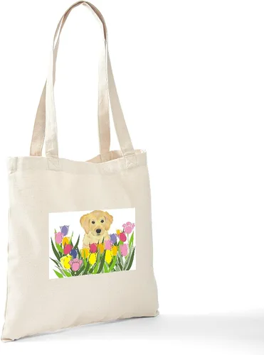 Miniatura 6 de CafePress Bolso de asas de la lona natural del bolso de asas de Golden Retriever, Caqui