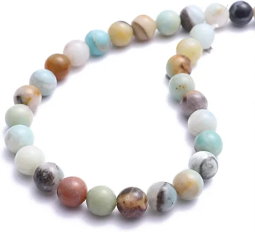 Miniatura 29 de BEADIA Cuentas redondas de piedra natural de jade de amazonita semipreciosas sueltas para hacer joyas 6MM 61PCS Amazonita Jade