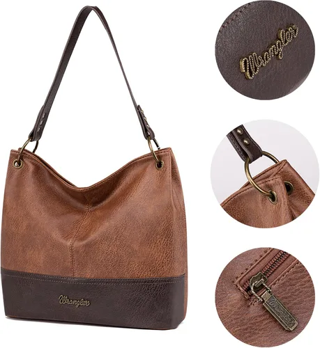 Miniatura 3 de Wrangler Hobo - Bolsas para mujer de cuero vegano con asa superior, bolsos de hombro y bolsos