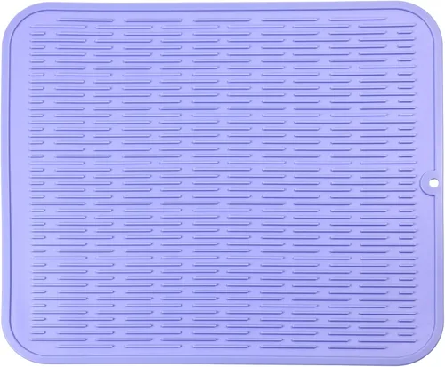Miniatura 38 de MicoYang Alfombrilla de silicona para secado de platos para múltiples usos, fácil de limpiar, ecológica, resistente al calor, alfombrilla