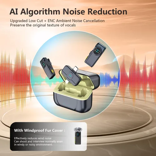Miniatura 2 de MAYBESTA Micrófono Lavalier inalámbrico para iPhone y teléfono Android, micrófono de solapa Bluetooth para grabación de video con estuche de carga