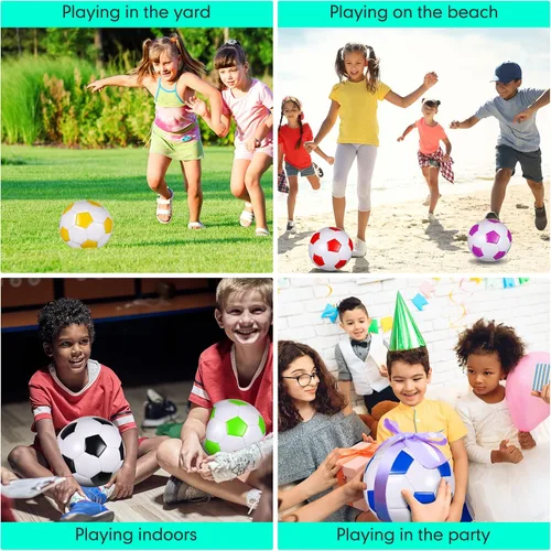 Miniatura 5 de HyDren Paquete de 24 pelotas de fútbol a granel con bomba, pelotas de fútbol oficiales para exteriores, donación de caridad cristiana, regalos