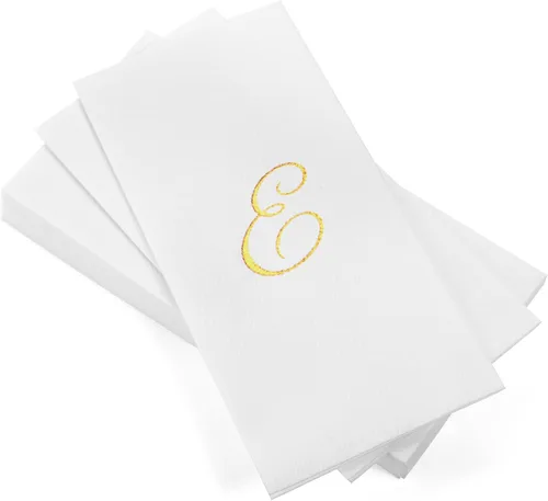 Miniatura 53 de AH AMERICAN HOMESTEAD Servilletas desechables – Servilletas doradas con monograma para invitados, servilletas acolchadas como tela para baño