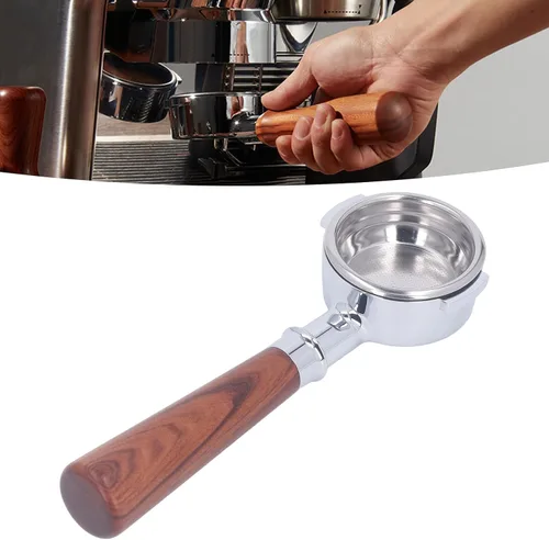 Miniatura 8 de Coffee Products - Portafiltro de café de aluminio de 2.283 in, aleación de 2 orejas, mango de portafiltro sin fondo con pantalla de filtro de una