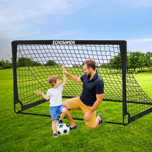 Miniatura 2 de Porterías de fútbol para niños para el patio trasero, juego de 2 porterías de fútbol de 6 x 4 pies para niños con red de fútbol, 10 conos de fútbol