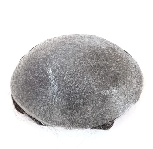 Super Natural Mens Hair Piece 100% Cabello humano indetectable Mens Toupee Hair Systems Ultra Thin Skin V Looped #1B10 NG#1B10