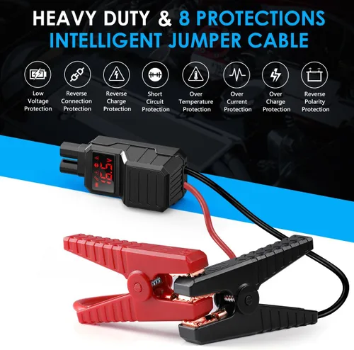 Miniatura 6 de Arrancador de batería para automóvil 12V, 6000A pico 21800mAh, paquete de refuerzo de batería automática con carga rápida USB 3.0, caja de salto