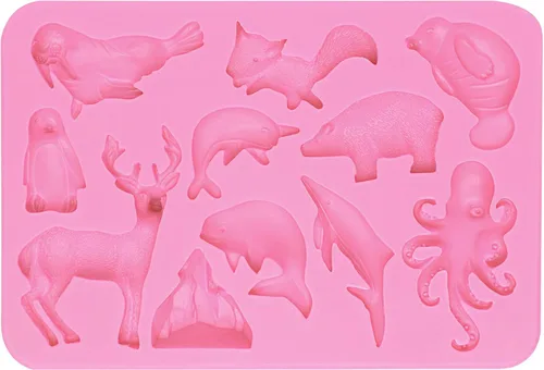 Miniatura 2 de Molde de silicona para fondant Arctic Animals de 11 cavidades de 1 a 3 pulgadas Vida Silvestre Polar