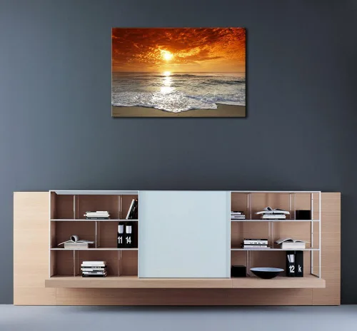 Miniatura 2 de Wieco Art - Paisaje moderno marino, arte expandido, impresiones marinas con marco, fotos del mar, pinturas sobre tela, arte para pared, para la sala