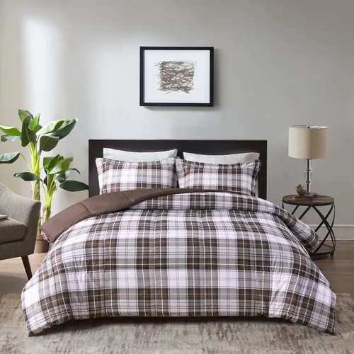 Miniatura 11 de Madison Park Essentials - Edredón a cuadros Parkston, funda a juego, funda 3M Scotchguard antimanchas, hipoalergénico, juego de ropa de cama