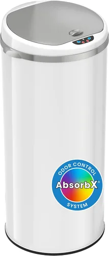 Miniatura 8 de iTouchless Cubo de basura con sensor sin contacto de 8 galones con sistema de filtro de olor, cubo de basura redondo de acero inoxidable de 30 Plata