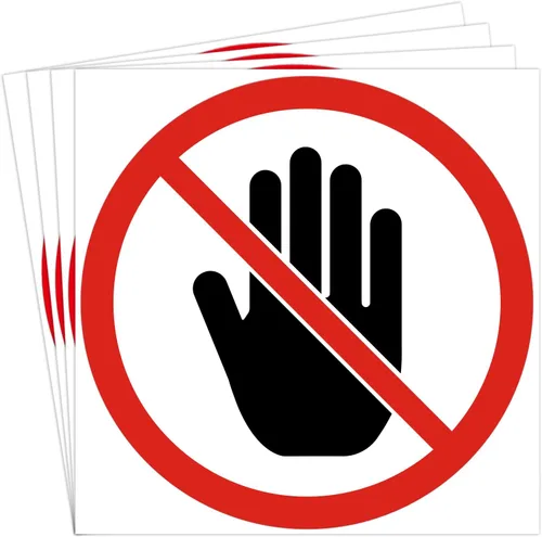 dealzEpic - Adhesivo con texto en inglés "Do Not Touch" - Adhesivo de vinilo redondo autoadhesivo para despegar y pegar - 3.9 in de diámetro | No