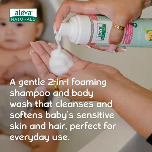 Miniatura 2 de Aleva Naturals Gel de baño y cabello hipoalergénico 2 en 1 Fórmula de aceite de árbol de té Para pieles sensibles Perfecto para bebés recién
